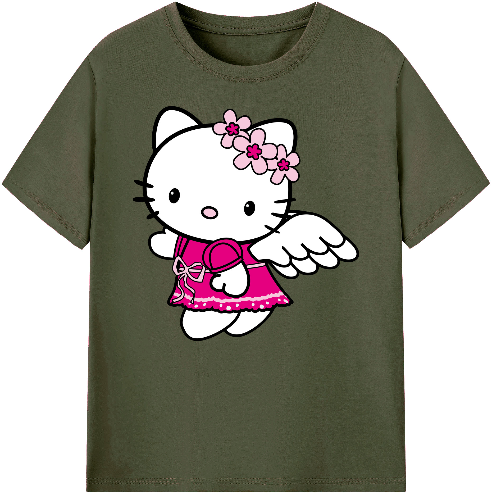 （画像用） Hello Kitty ハローキティ 綿100％ メンズ半袖Tシャツ｜肌触りやわらか＆通気性
